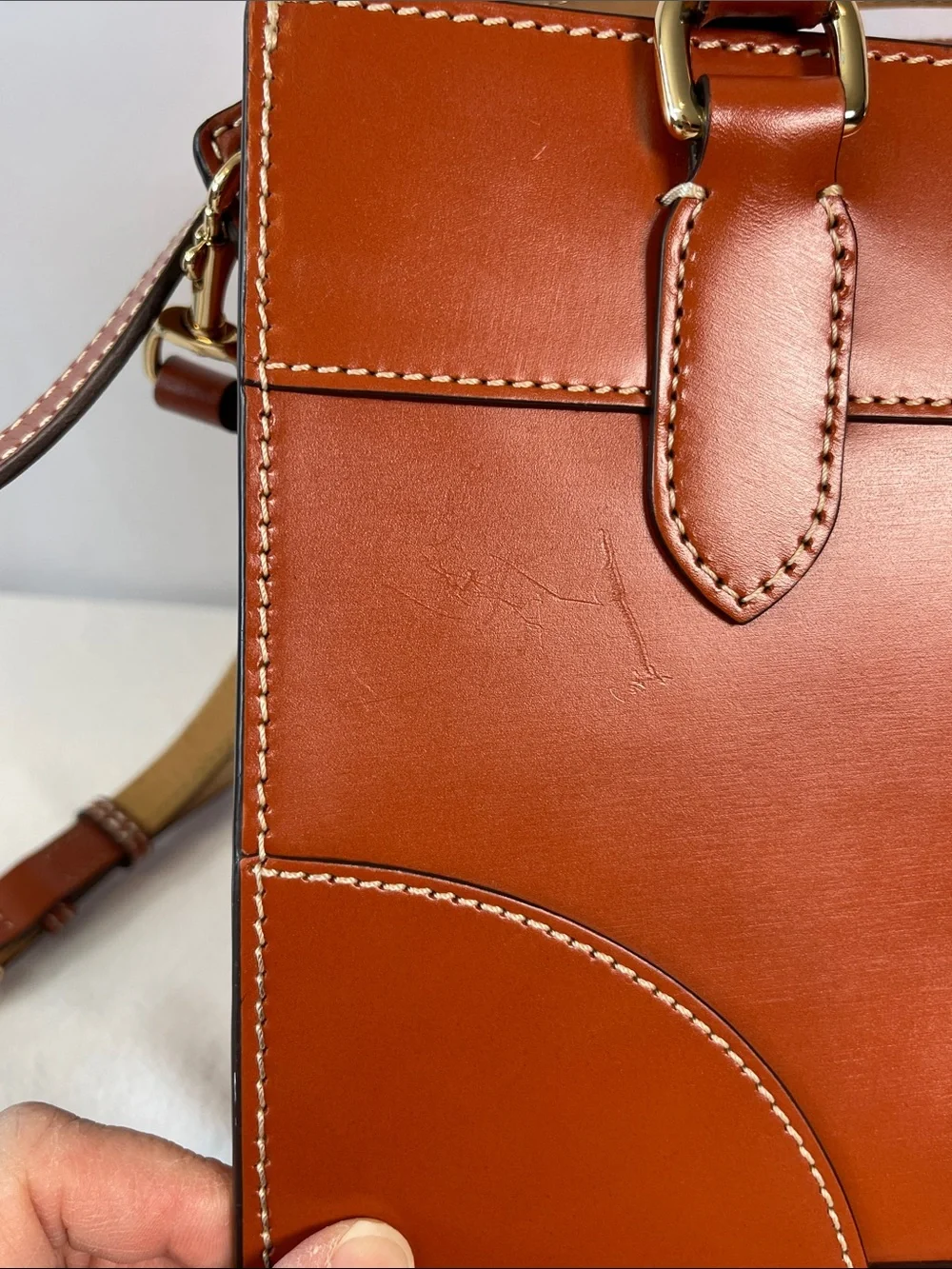 Dooney & Bourke Selleria Jayne Satchel Tan Leather Crossbody BSELL1623